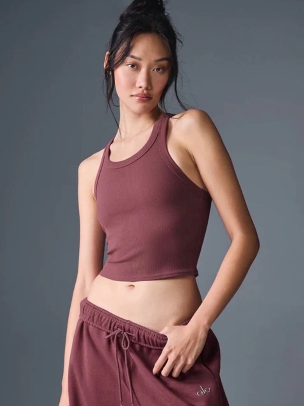 ALO Yoga Ribbed Tank in Mauve